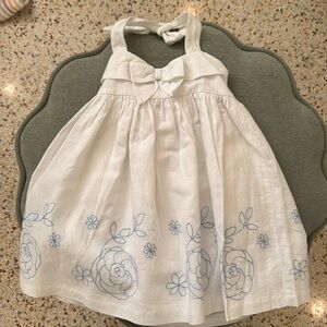 Charming White and Blue Kids Dress